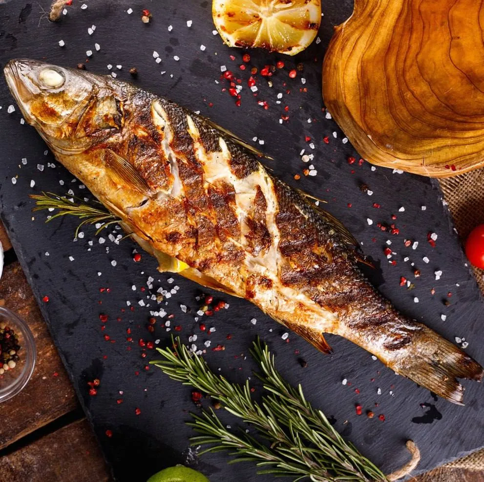 Сибас на гриле 